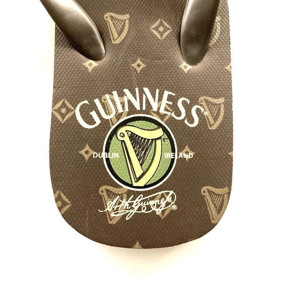 New Guinness Beer Flip Flop Sandals Mens Size  11 Brown